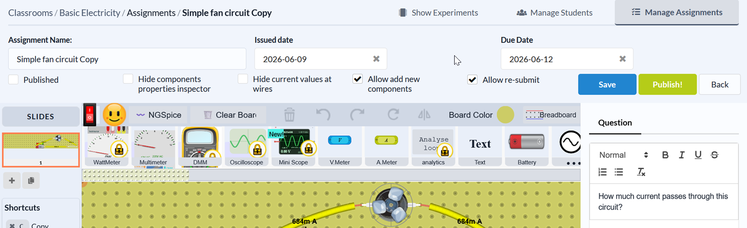 Edit the duplicated assignment